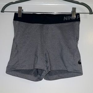 Gray Nike Pro Spandex Shorts